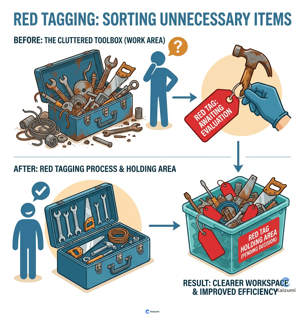Illustration explaining Red Tagging