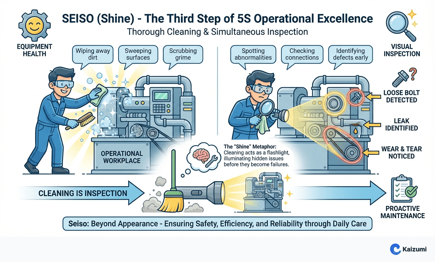 Illustration explaining Seiso (Shine)