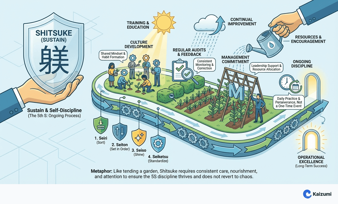 Illustration explaining Shitsuke (Sustain)