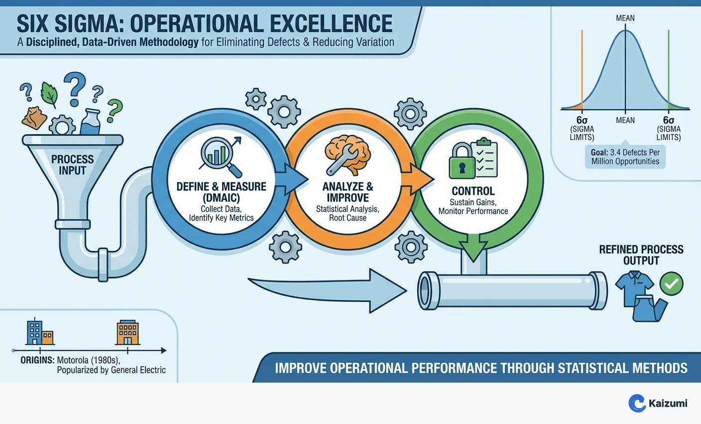 Illustration explaining Six Sigma