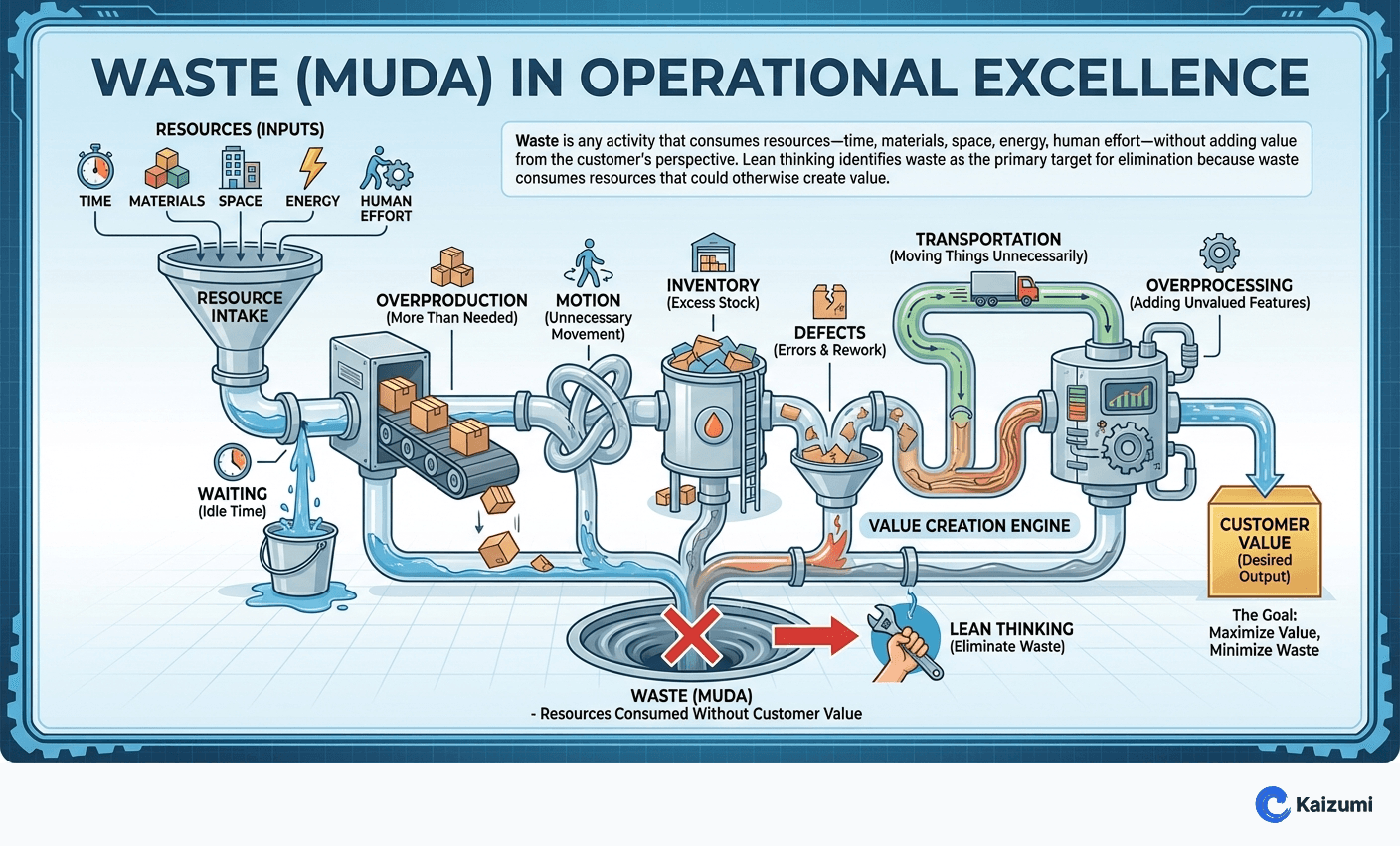 Illustration explaining Waste