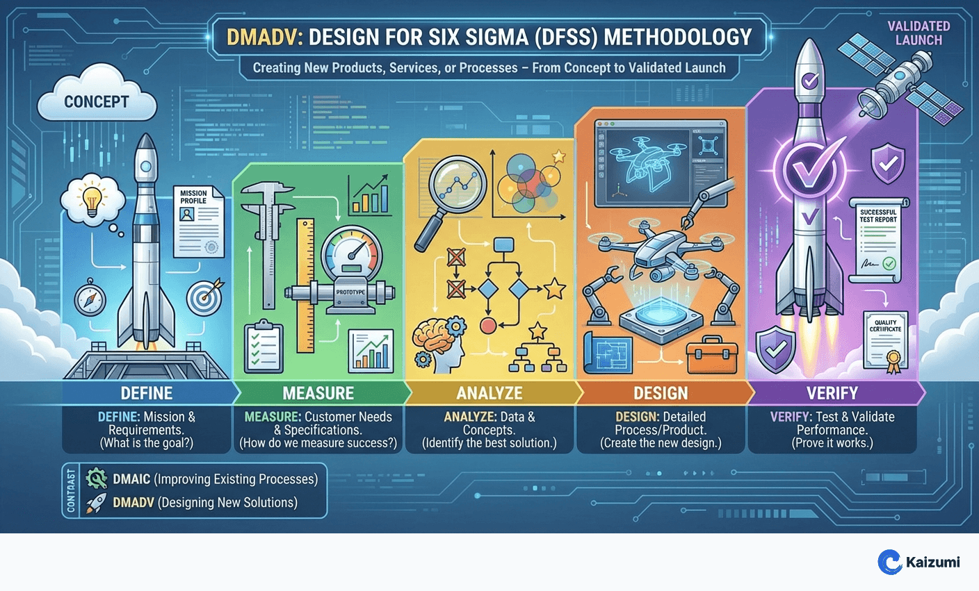 Illustration explaining DMADV
