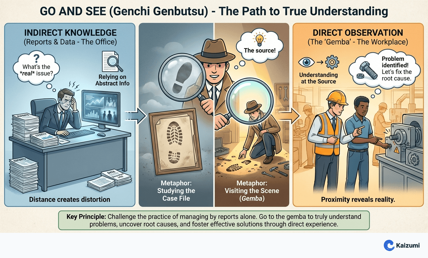 Illustration explaining Go and See