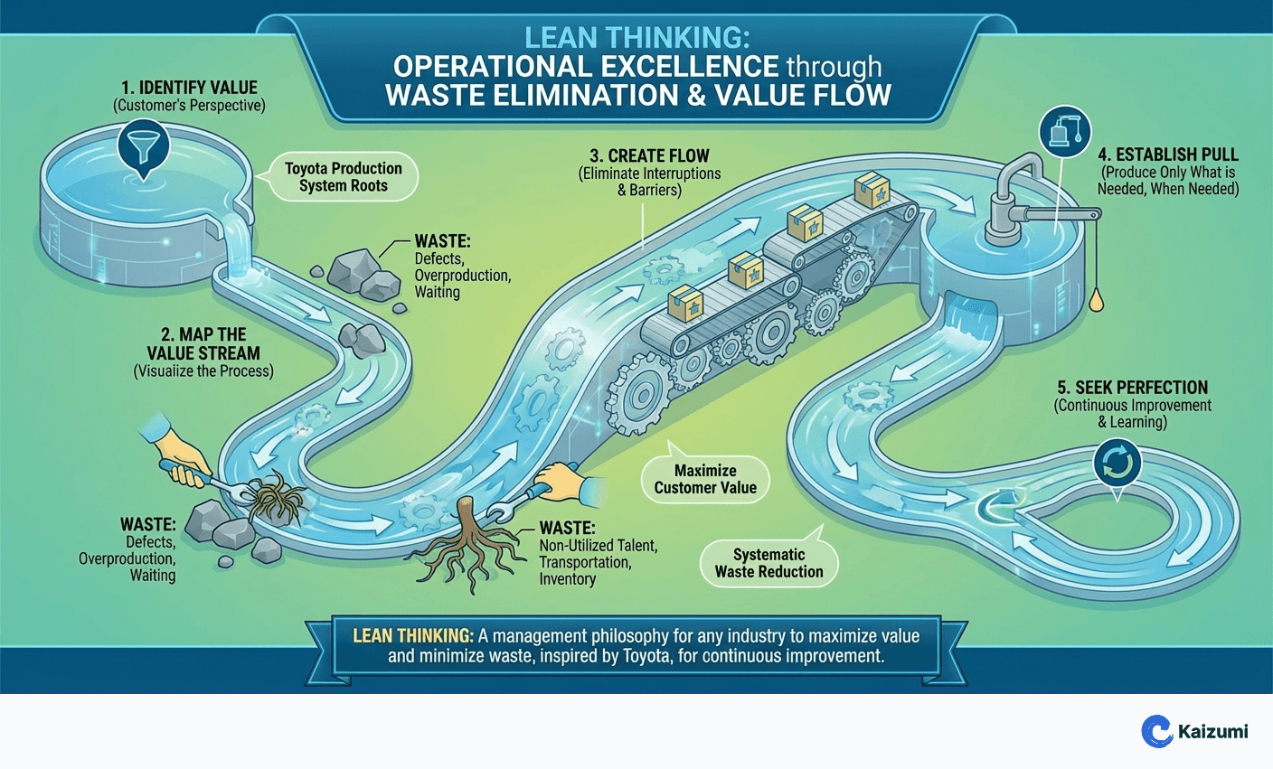 Illustration explaining Lean Thinking