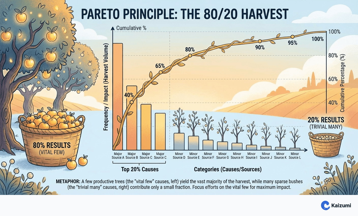 Illustration explaining Pareto Chart