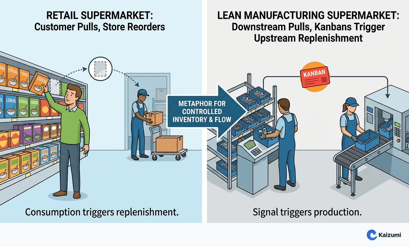 Illustration explaining Supermarket