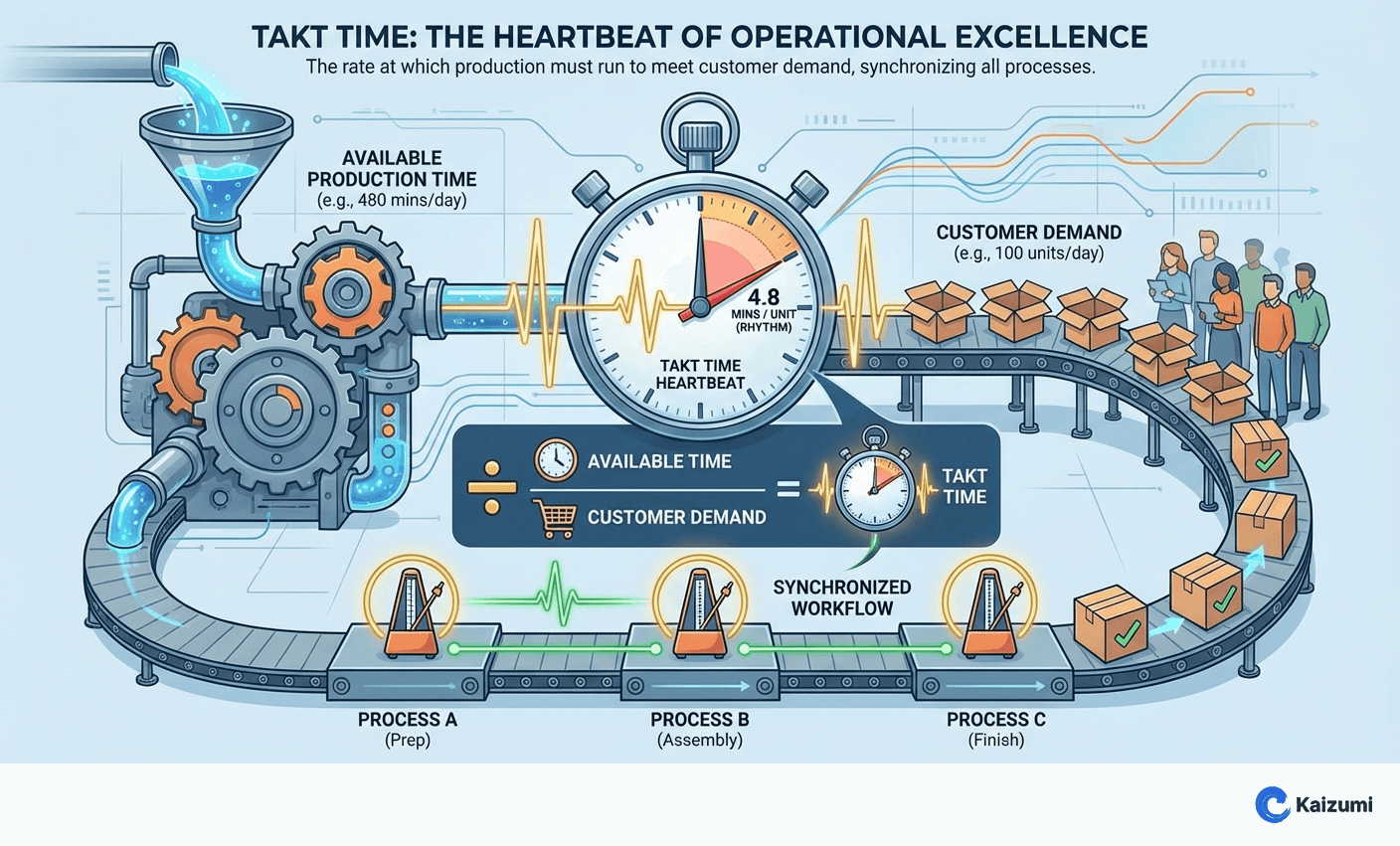 Illustration explaining Takt Time