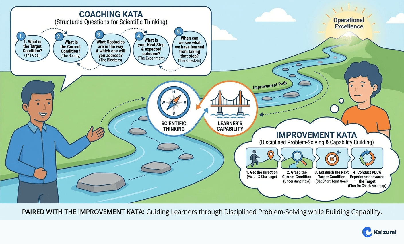 Illustration explaining Coaching Kata
