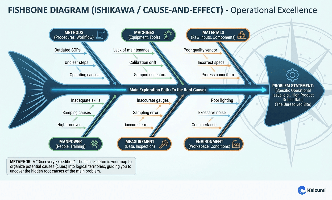 Illustration explaining Fishbone Diagram