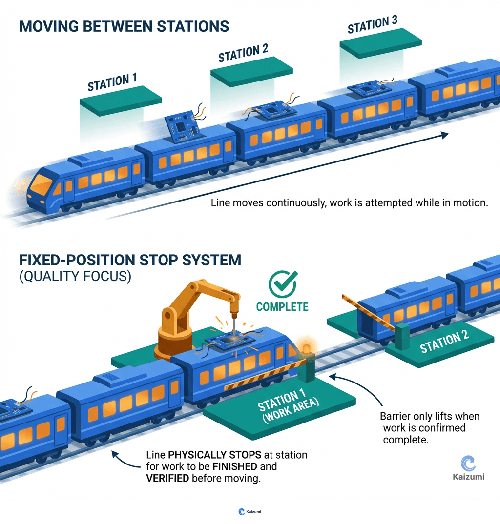 Illustration explaining Fixed-Position Stop System
