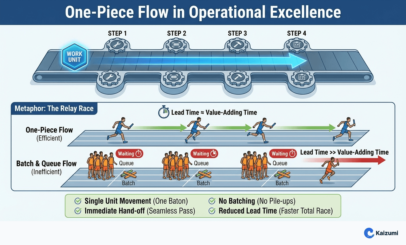 Illustration explaining One-Piece Flow