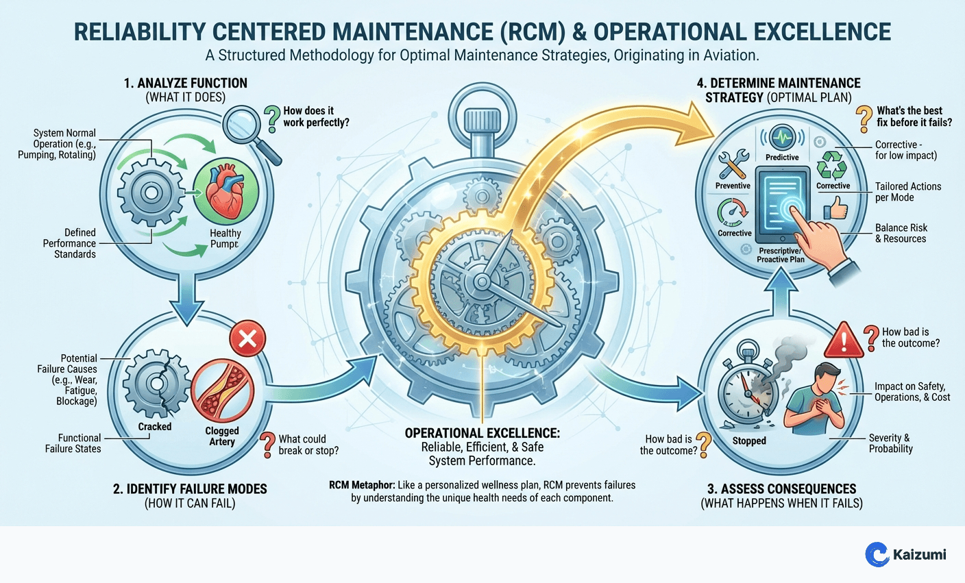 Illustration explaining Reliability Centered Maintenance